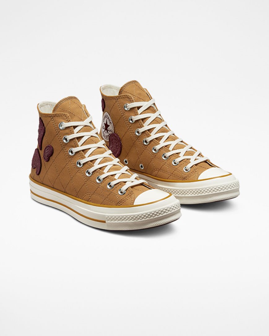 Tenisky Vysoke Converse Chuck 70 Crafted Patches Panske Oranžové Tmavo Bordove | SK AFUDR5